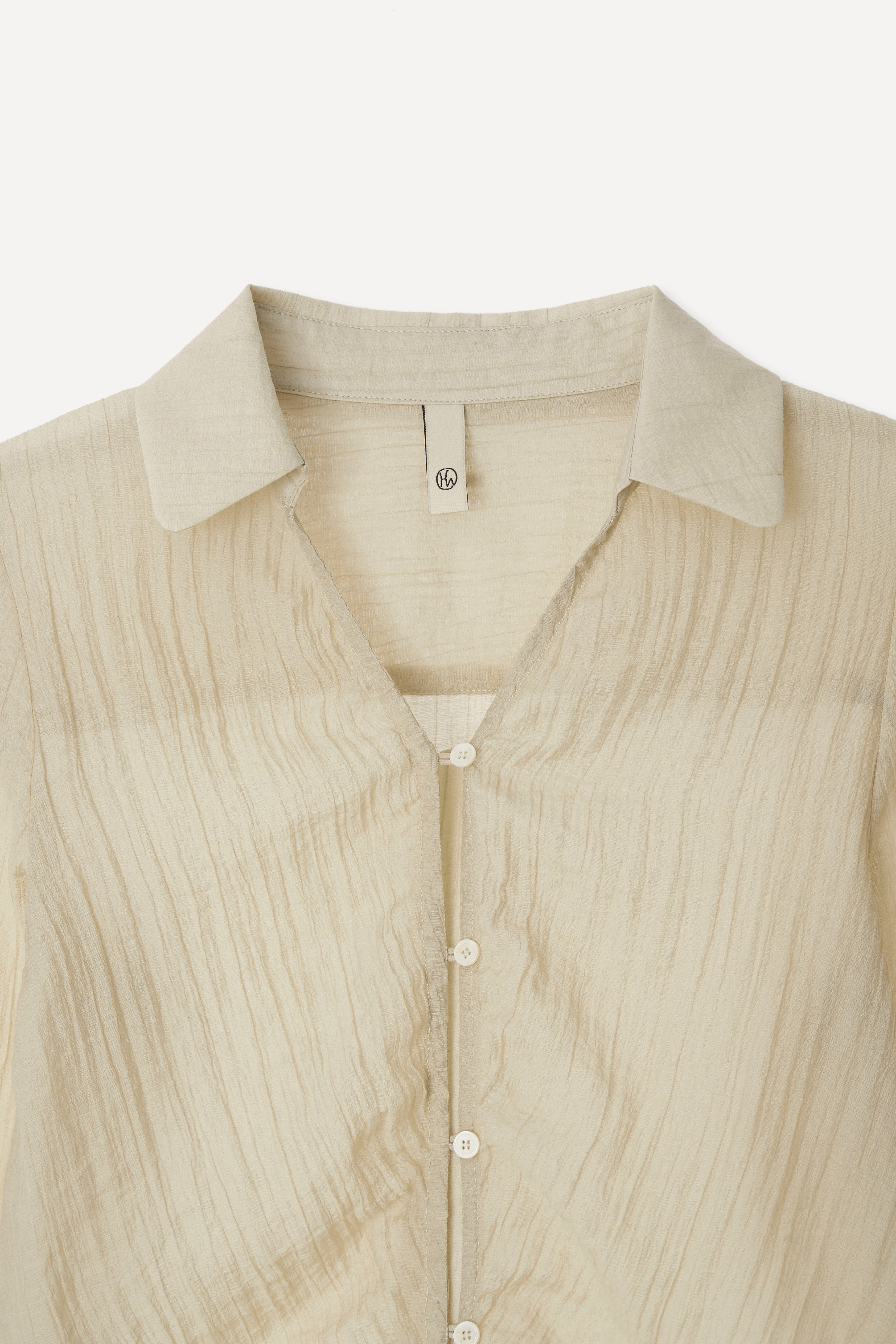 新品 HOWUS ブラウス ADD SHEER BLOUSE IVORY dium. | 【Sheer Washer 